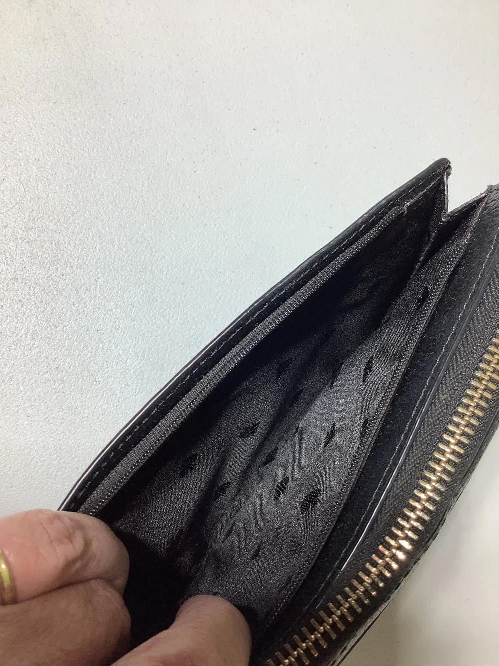 Kate Spade NY black zip around wristlet/wallet
